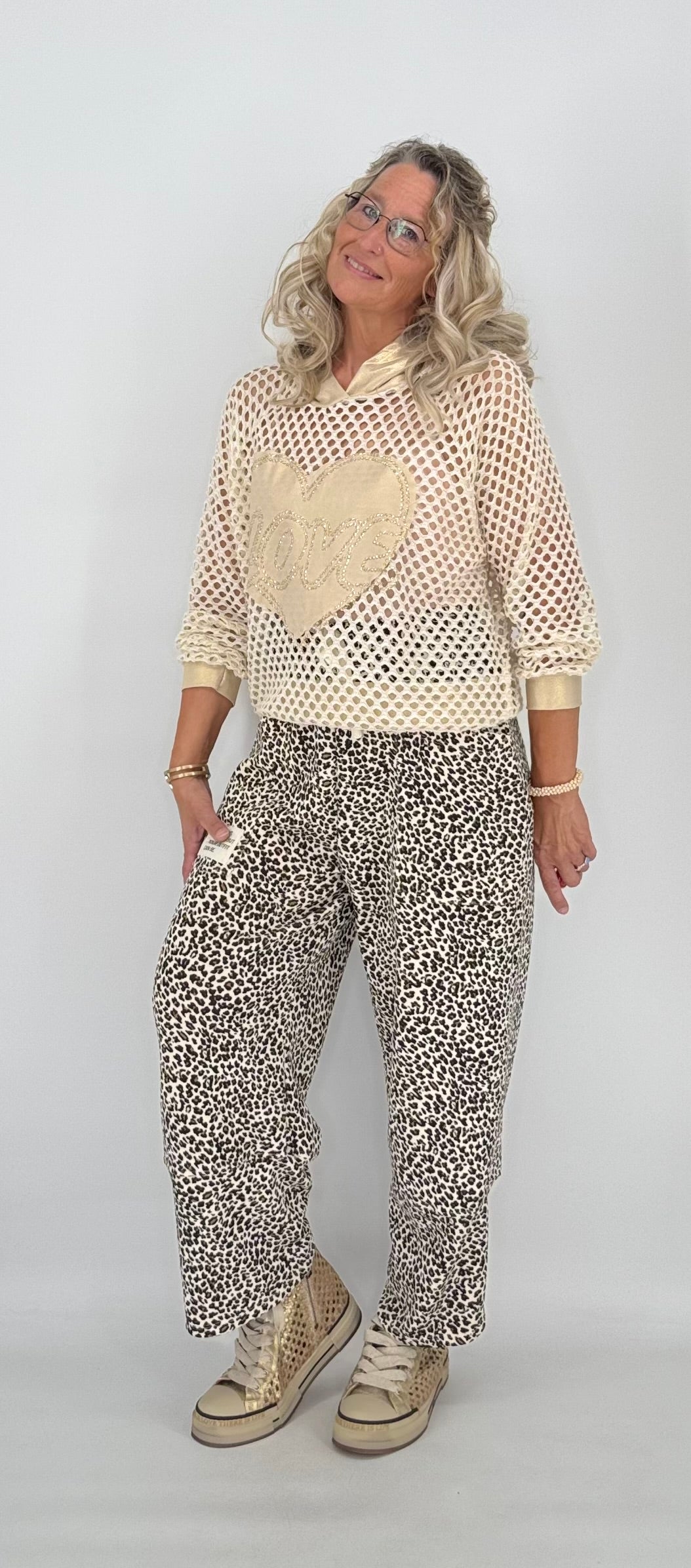 Leo Hose "Stil", weiß/schwarz