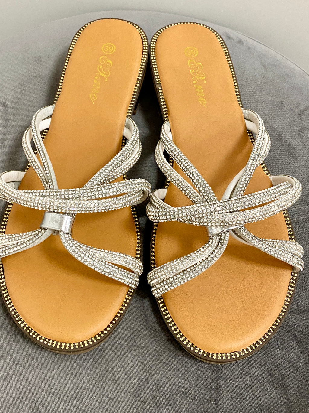 Flip Flop "Strass"silber