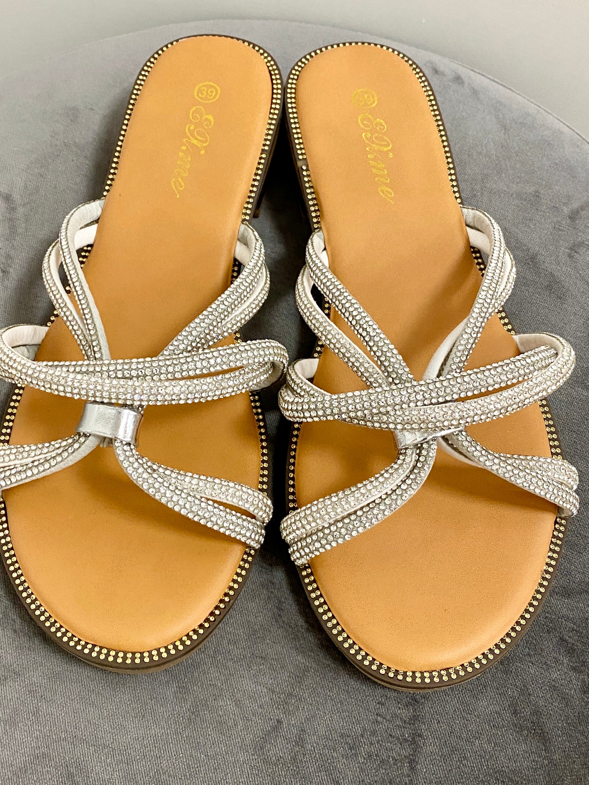 Flip Flop "Strass"silber