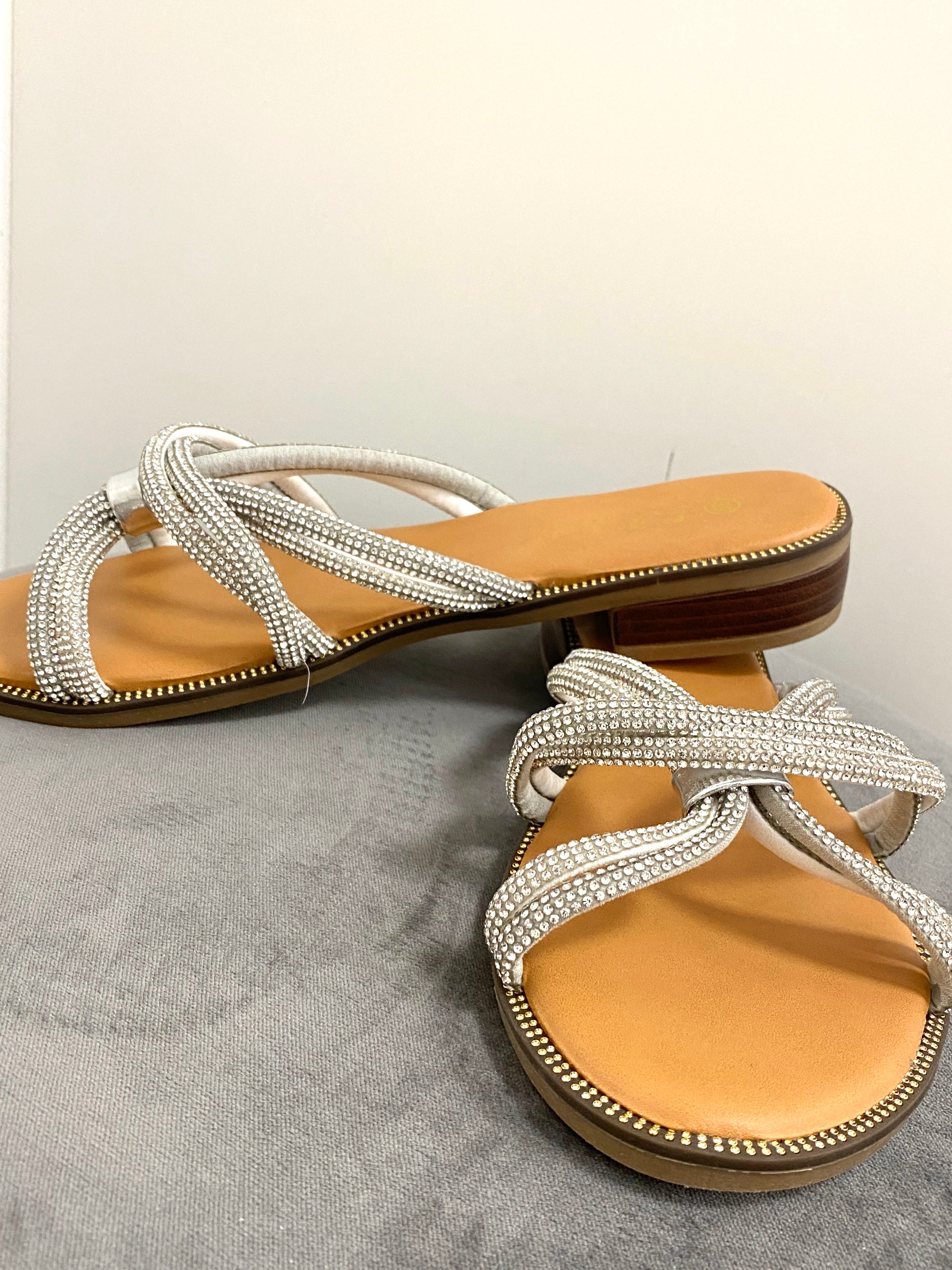 Flip Flop "Strass"silber