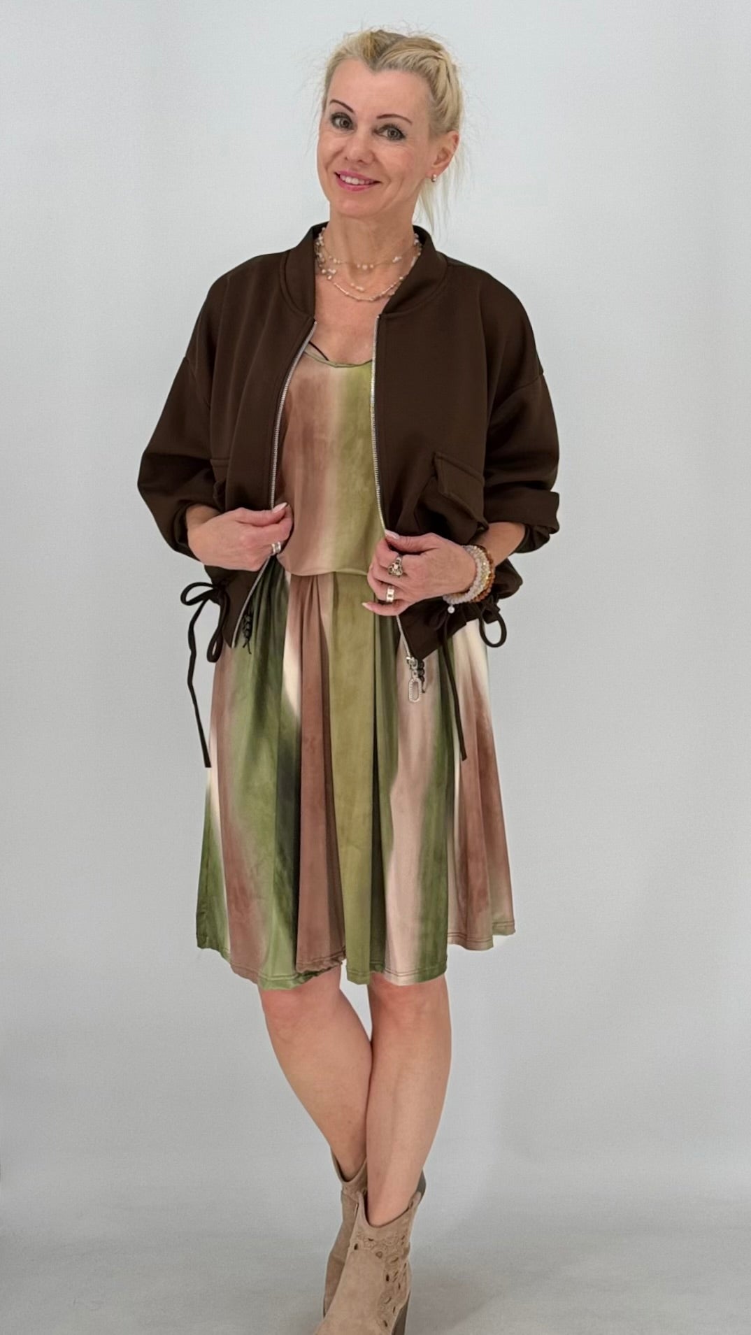 Bluson Jacke "Mila" in Beige und Braun