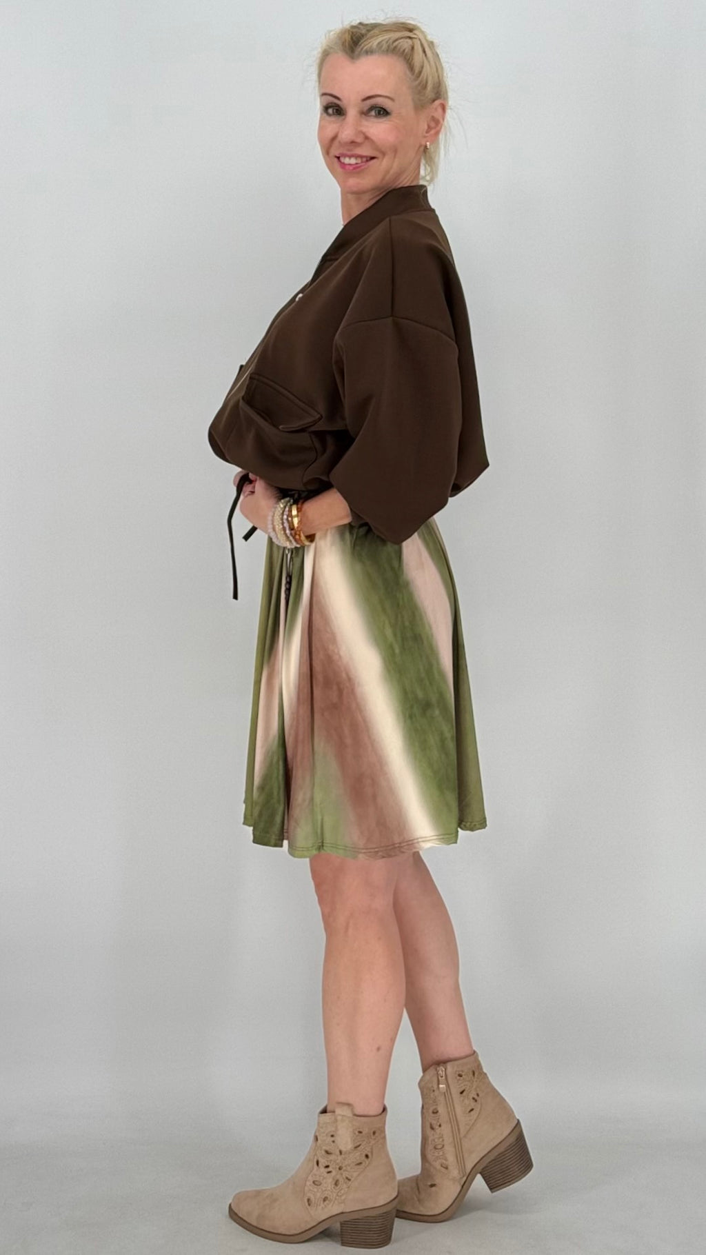 Bluson Jacke "Mila" in Beige und Braun