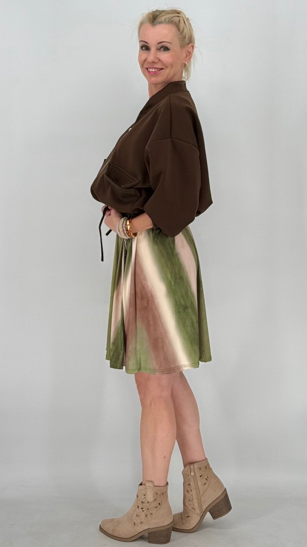 Bluson Jacke "Mila" in Beige und Braun