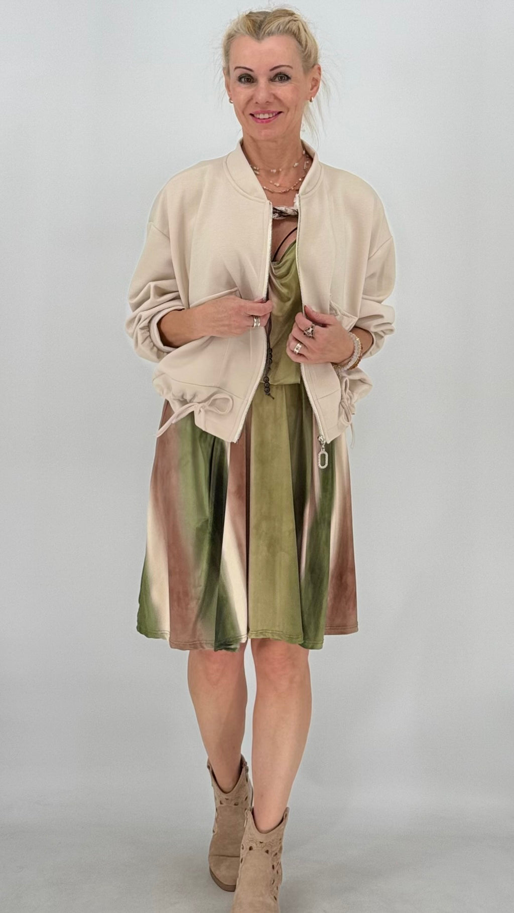Bluson Jacke "Mila" in Beige und Braun