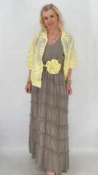 Maxikleid in Taupe