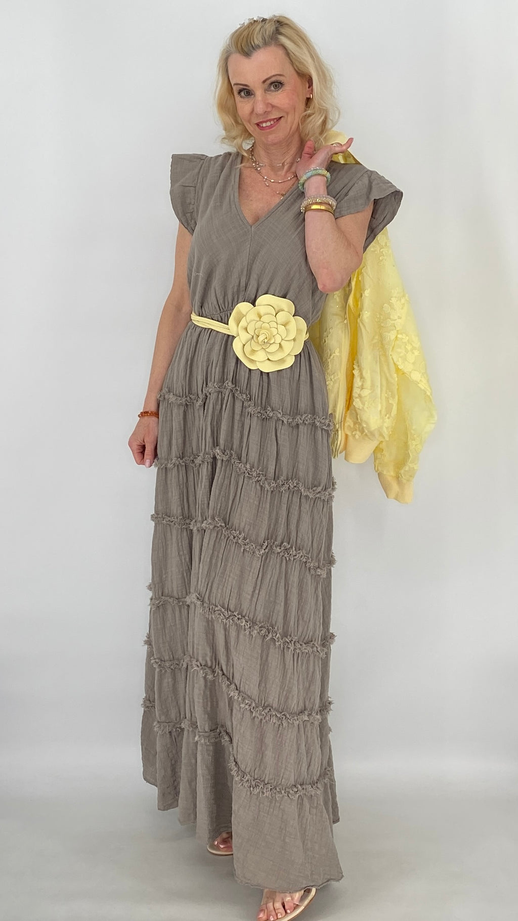 Maxikleid in Taupe