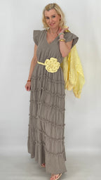 Maxikleid in Taupe