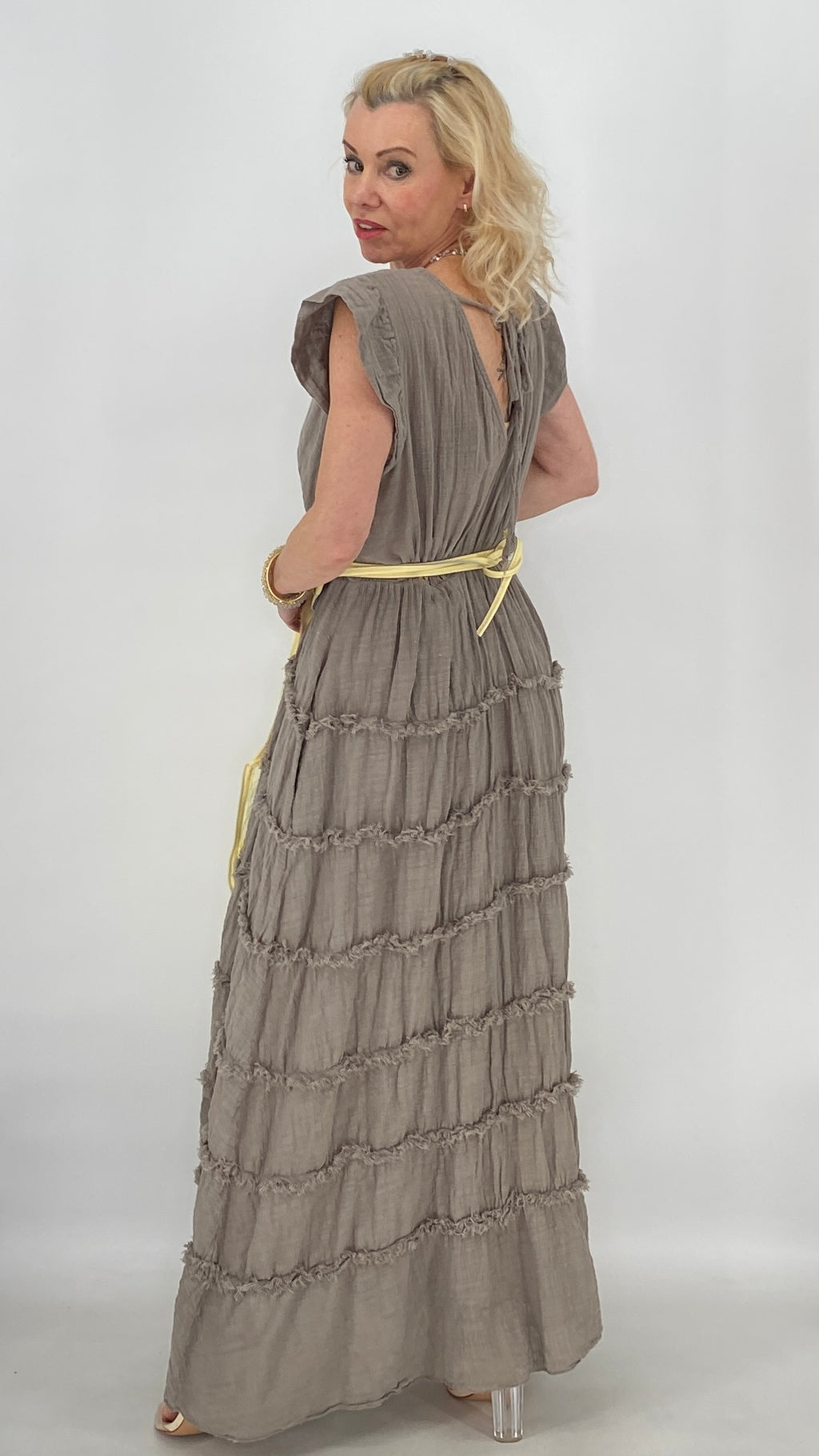 Maxikleid in Taupe