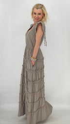 Maxikleid in Taupe