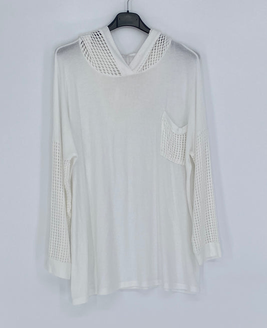 Sweatshirt mit Kapuze weiß
