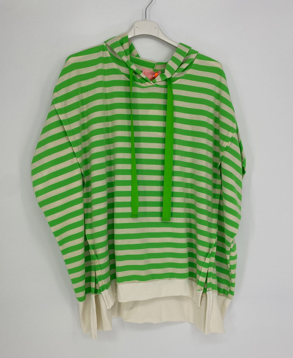 ESViViD Hoodie gestreift Neongrün / Creme