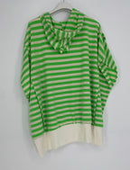 ESViViD Hoodie gestreift Neongrün / Creme