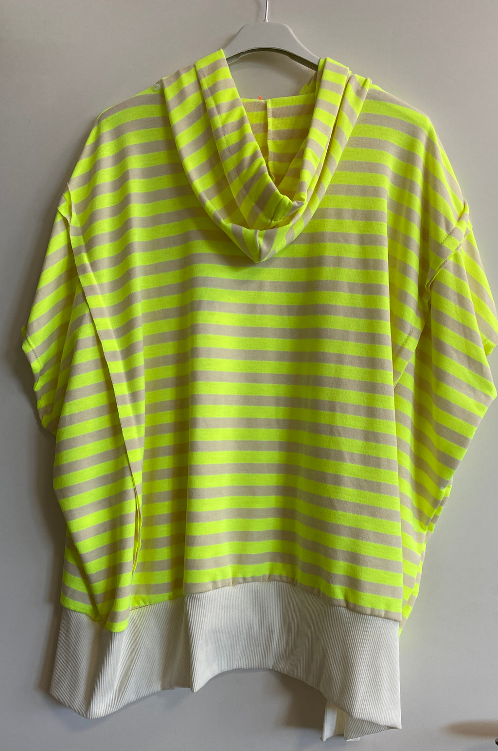 ESViViD Hoodie gestreift Neongelb / Creme