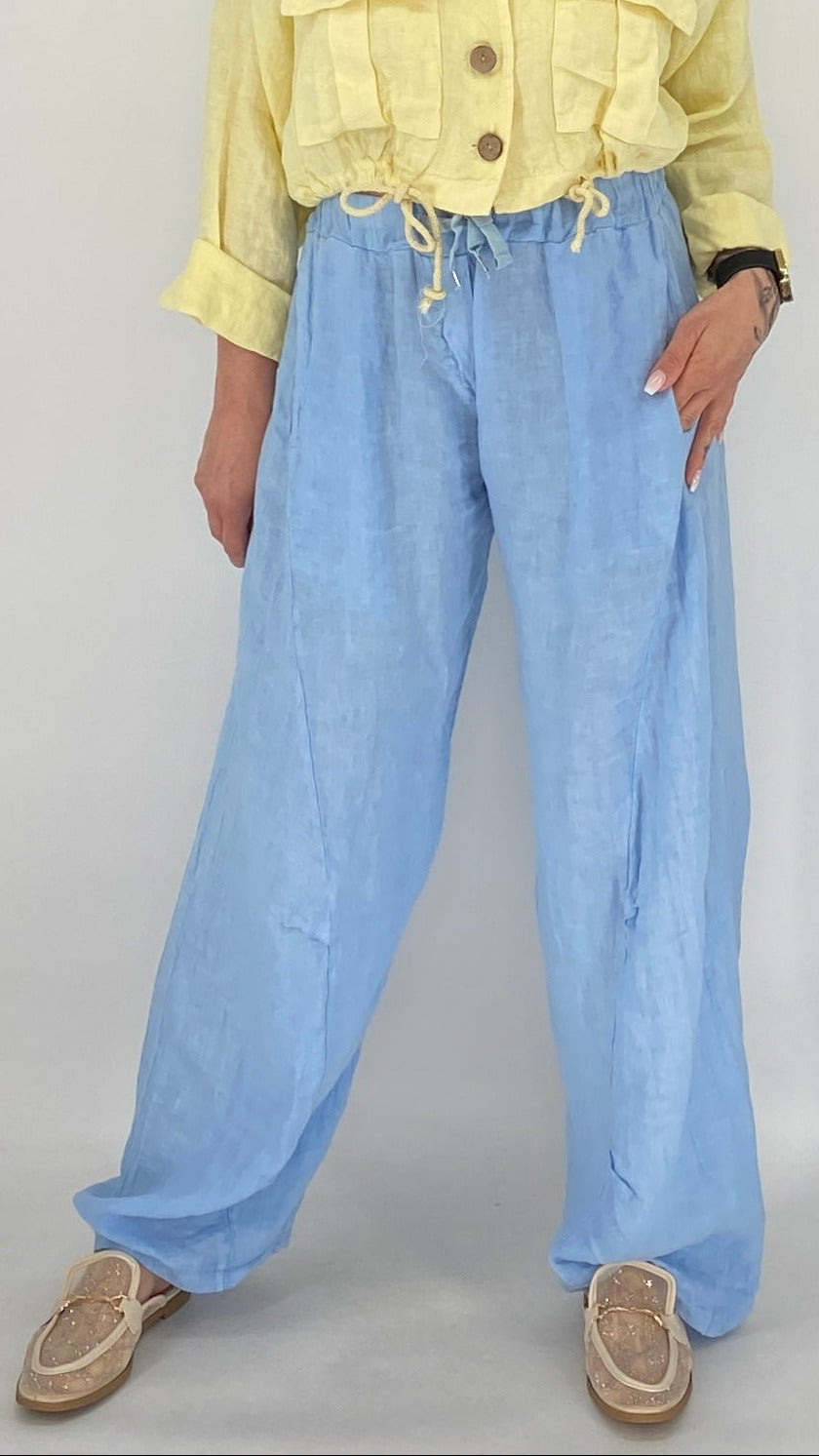 Leinen Hose in Himmelblau