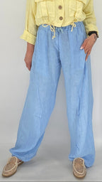 Leinen Hose in Himmelblau