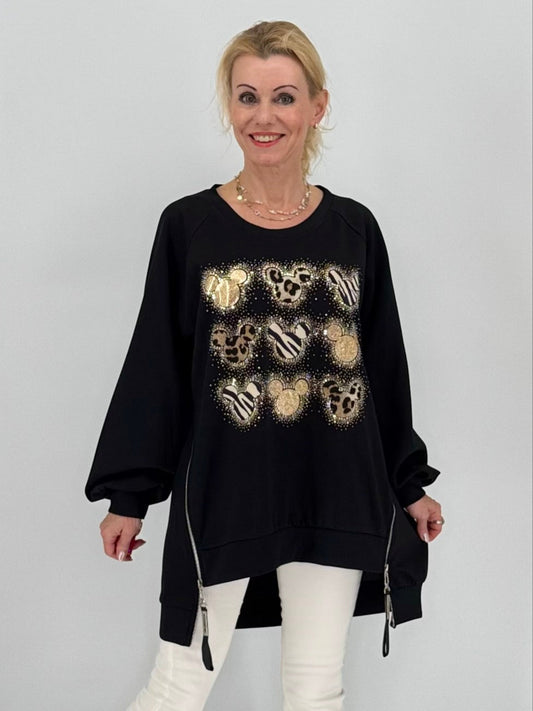 Sweatshirt, Schwarz mit Mickey