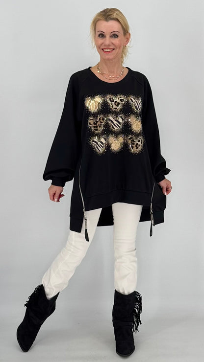 Sweatshirt, Schwarz mit Mickey