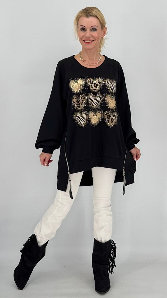 Sweatshirt, Schwarz mit Mickey