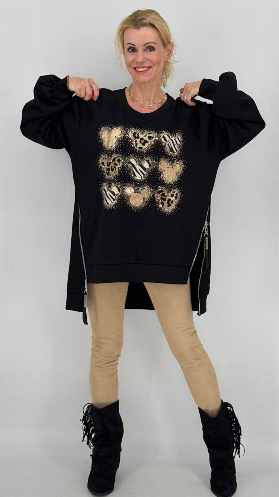 Sweatshirt, Schwarz mit Mickey