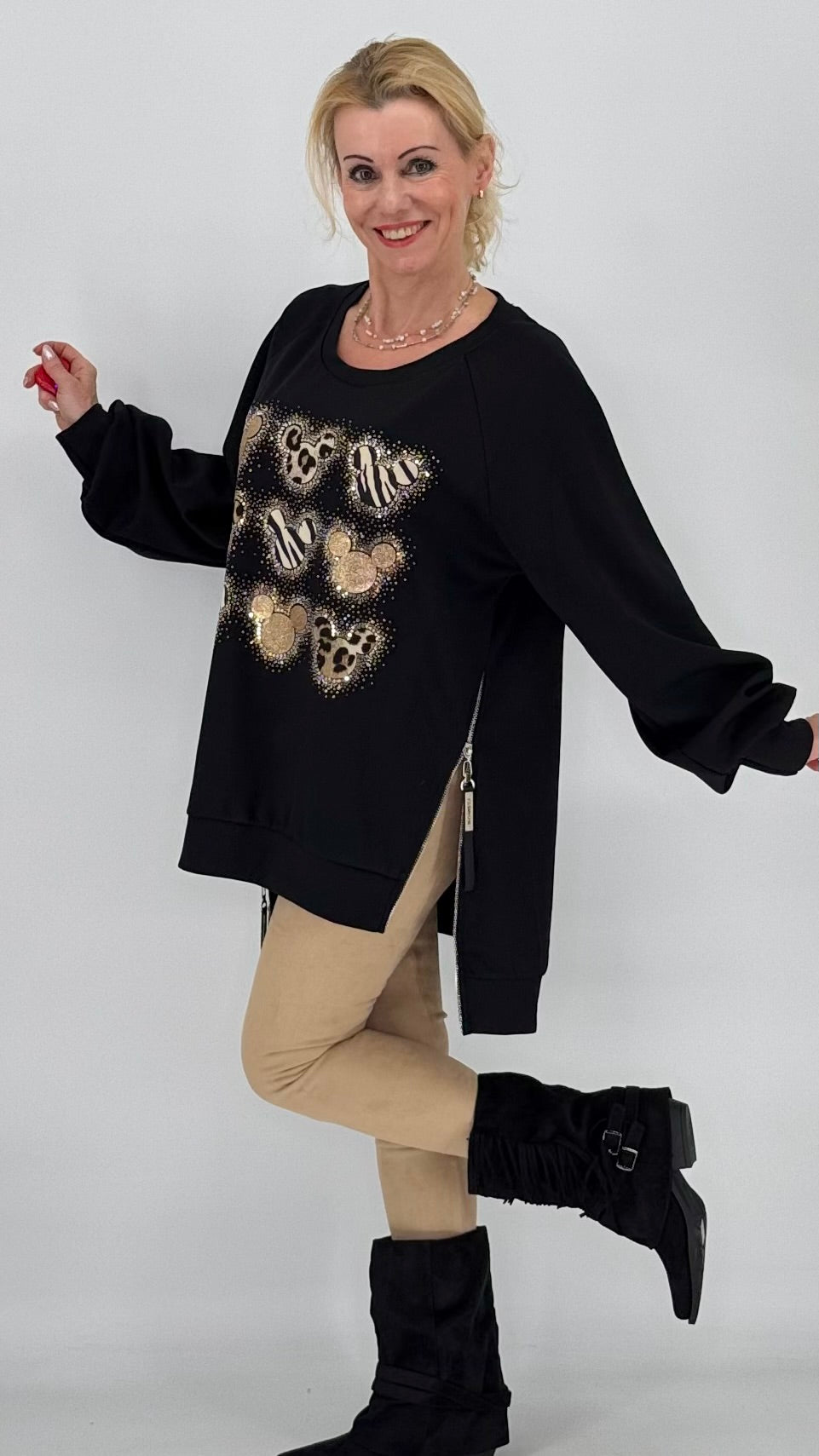 Sweatshirt, Schwarz mit Mickey
