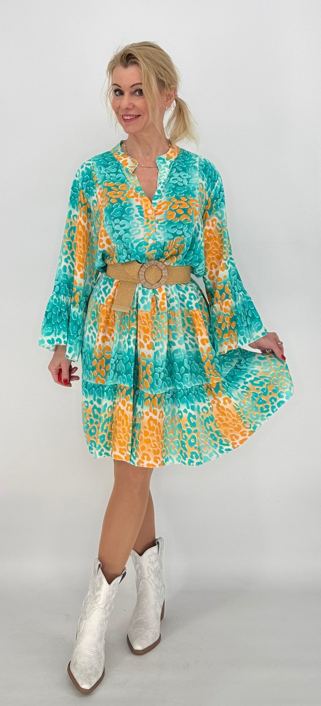 Kleid 100% Viskose türkis