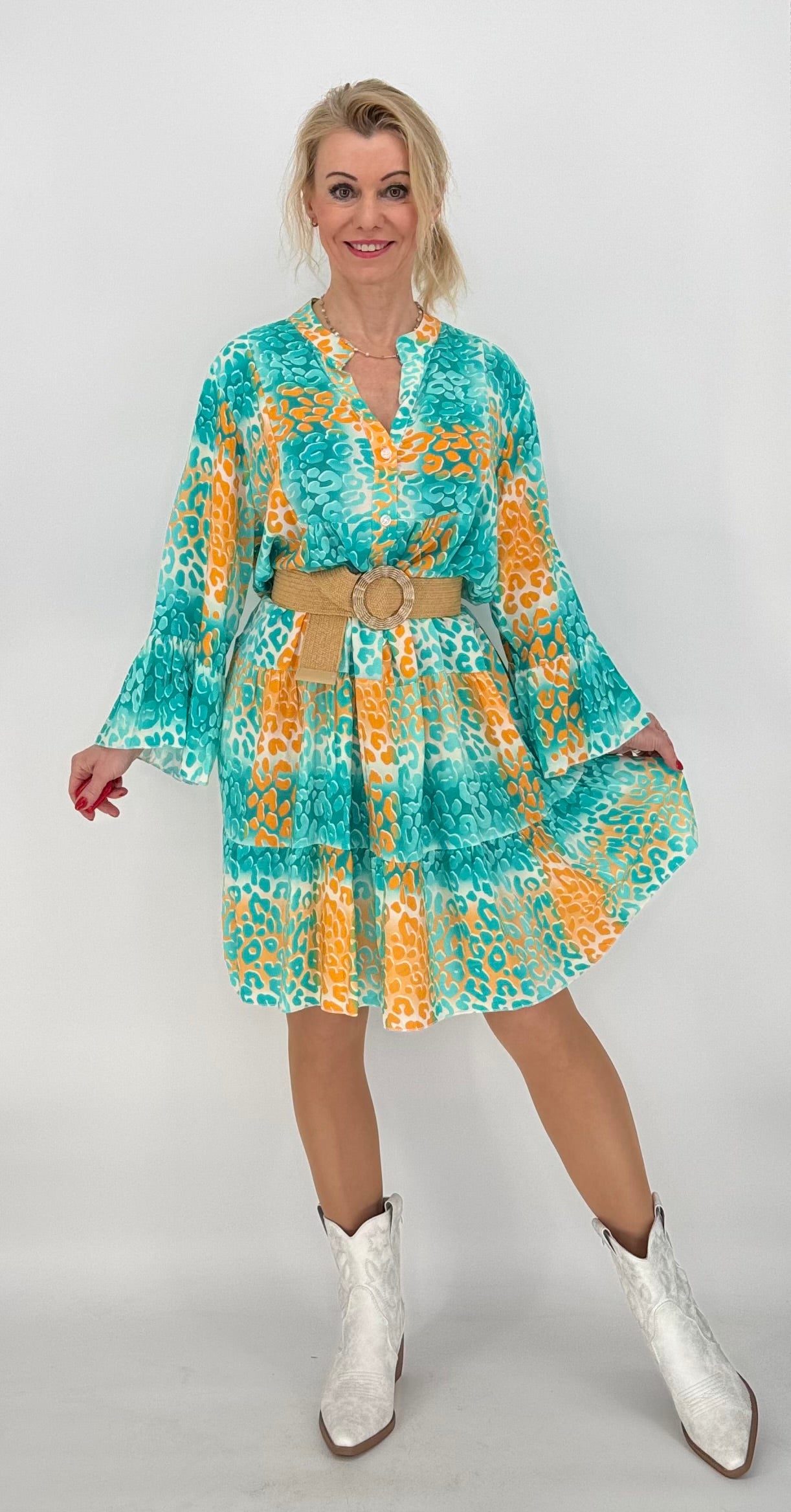 Kleid 100% Viskose türkis