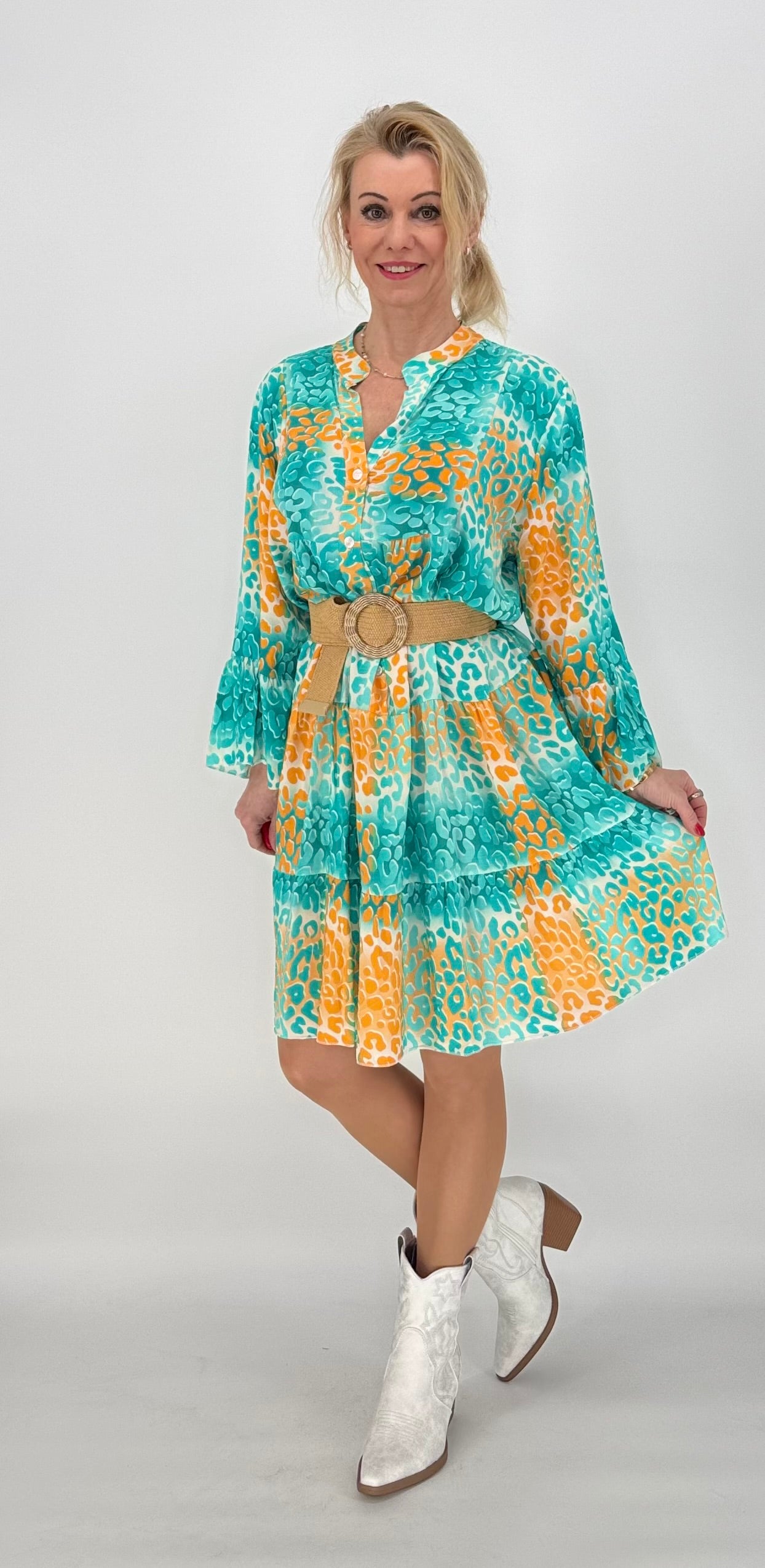 Kleid 100% Viskose türkis