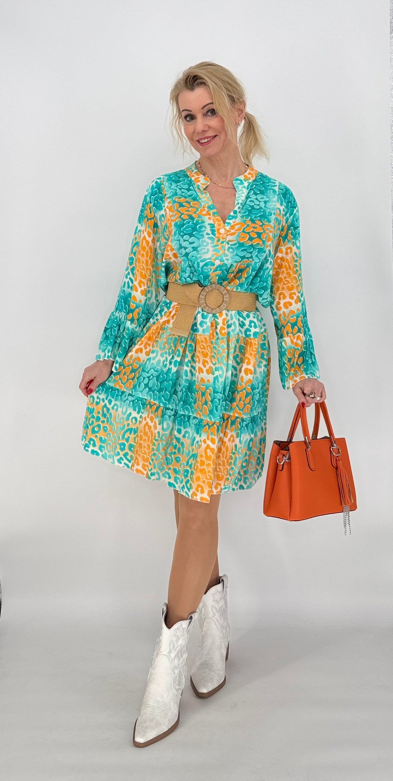 Kleid 100% Viskose türkis