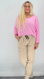 Hose im Cord - Look, Beige - By Elena FashionBy Elena Fashion