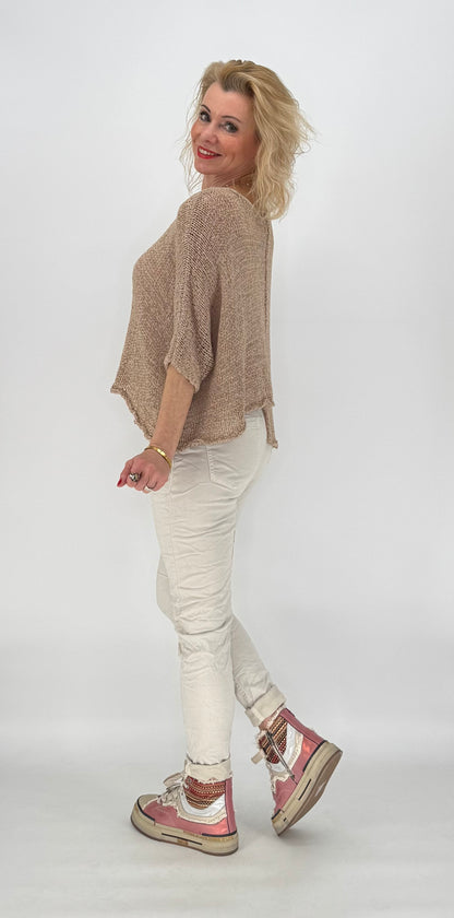 Asymmetrischer Pullover braun
