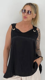 Top 100% Viskosa, in Beige und  Schwarz