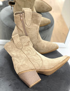 Stiefel, Cowboystiefel beige kurz DE326S