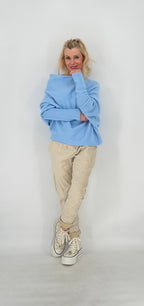 Pullover mit Asymmetrischer Saum, mint, blau