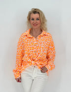 Bluse 100% Baumwolle "Leo" orange