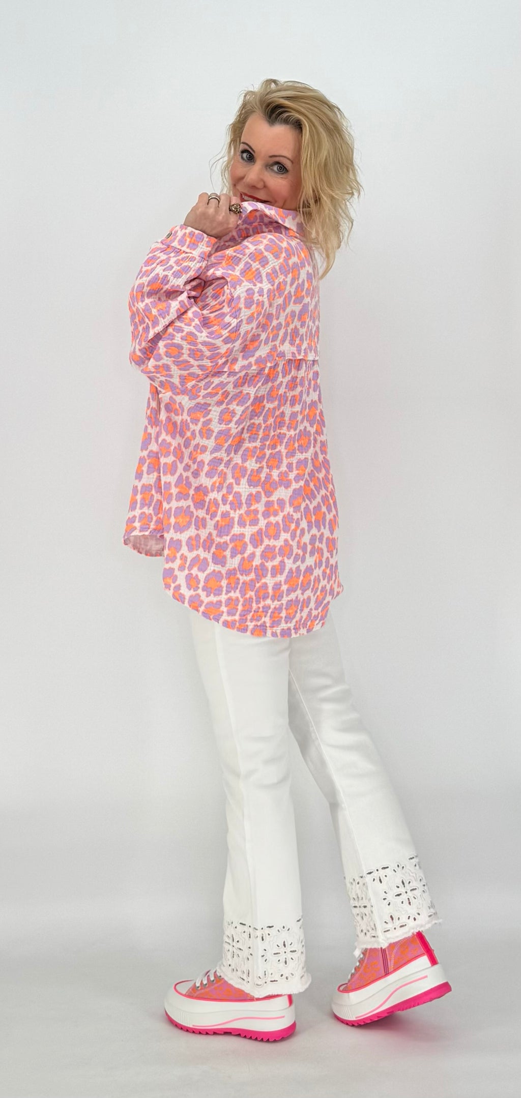 Bluse 100% Baumwolle "Leo" flieder