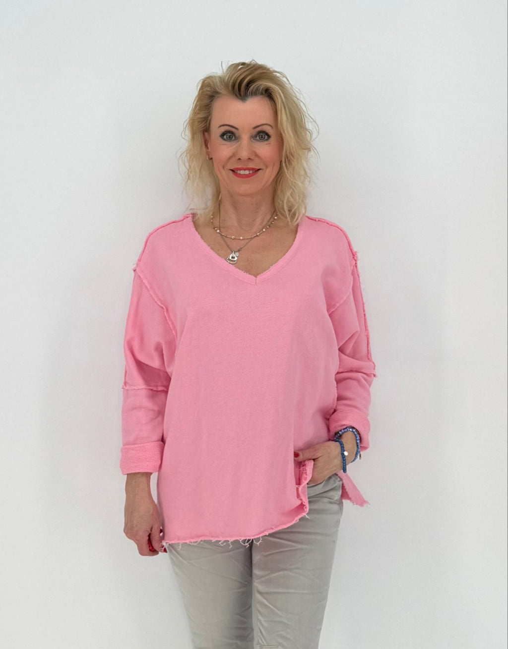 Sweatshirt 100% Baumwolle rosa