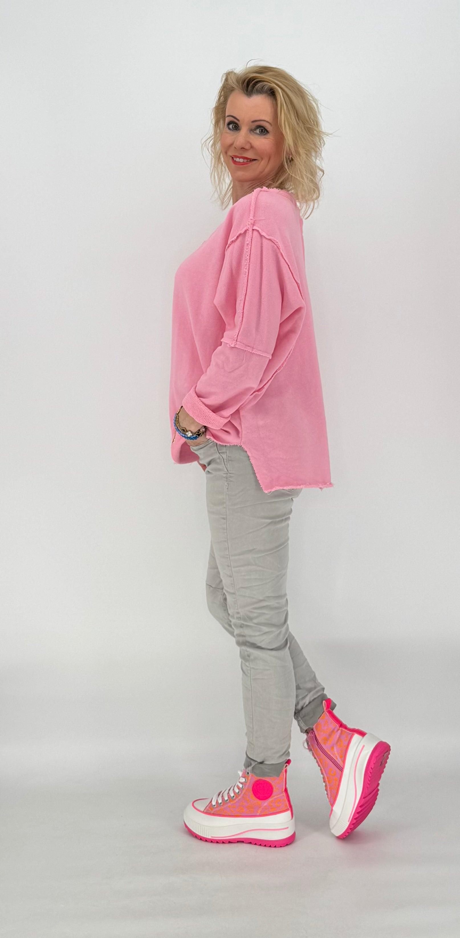 Sweatshirt 100% Baumwolle rosa