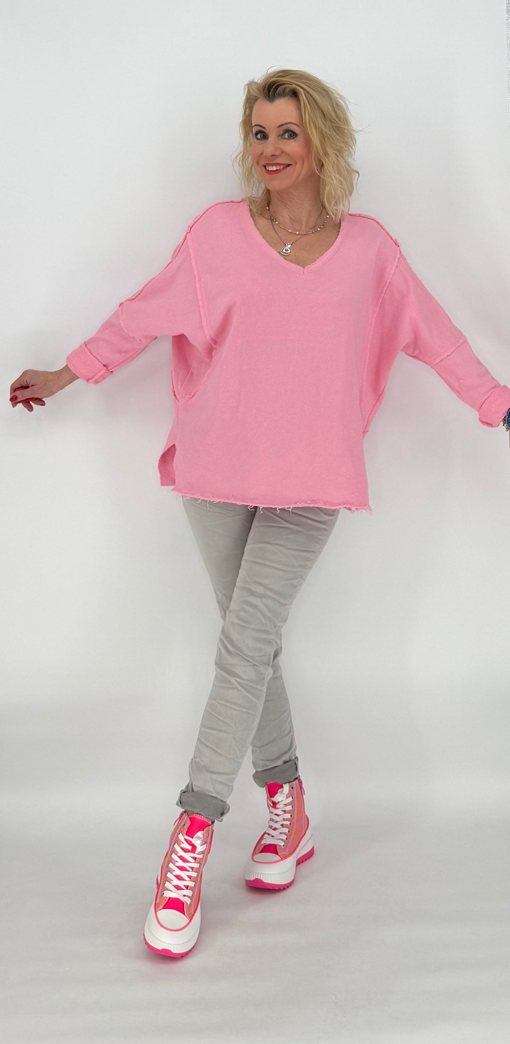 Sweatshirt 100% Baumwolle rosa