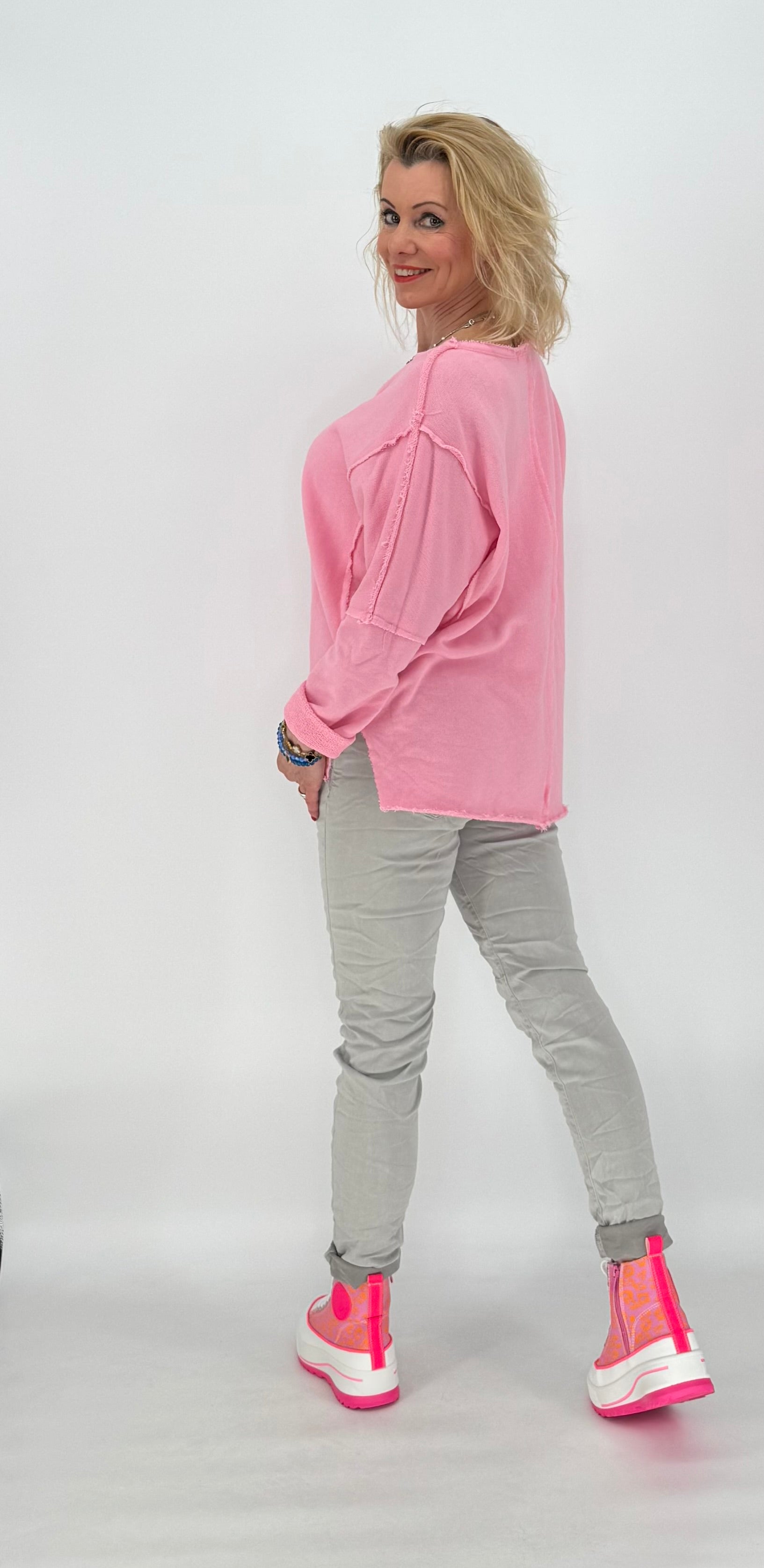 Sweatshirt 100% Baumwolle rosa