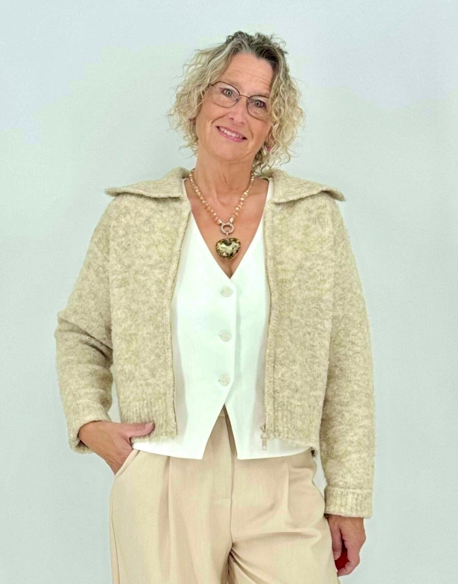 Strickjacke, beige