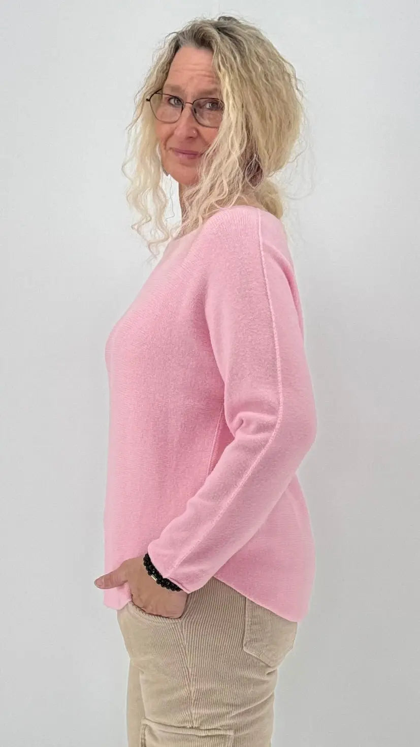 Pullover Smoot Basic in Rosa, Ecru - By Elena FashionBy Elena Fashion