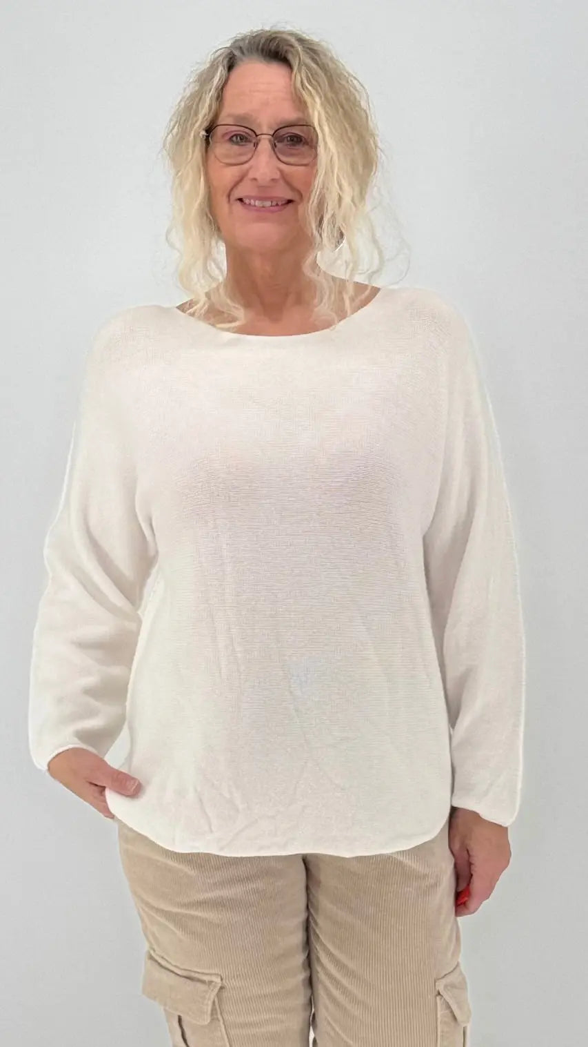 Pullover Smoot Basic in Rosa, Ecru - By Elena FashionBy Elena Fashion