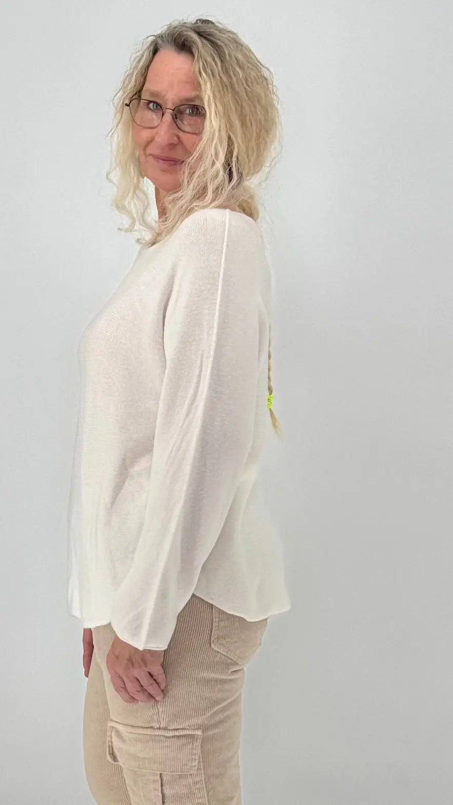 Pullover Smoot Basic in Rosa, Ecru - By Elena FashionBy Elena Fashion
