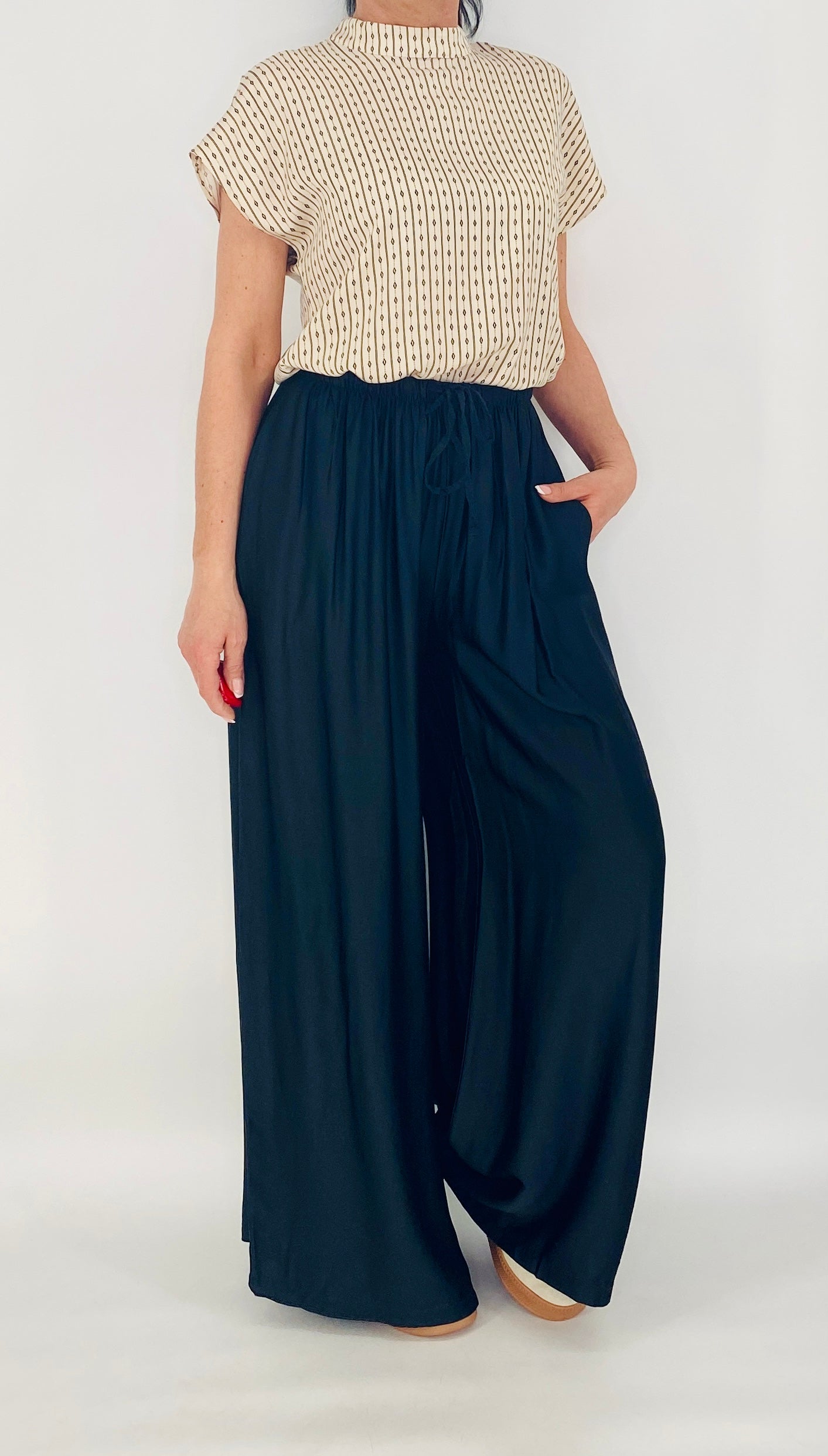 Sommer Hose Viscose/Seide, schwarz