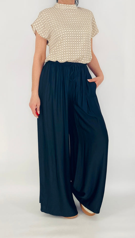 Sommer Hose Viscose/Seide, schwarz