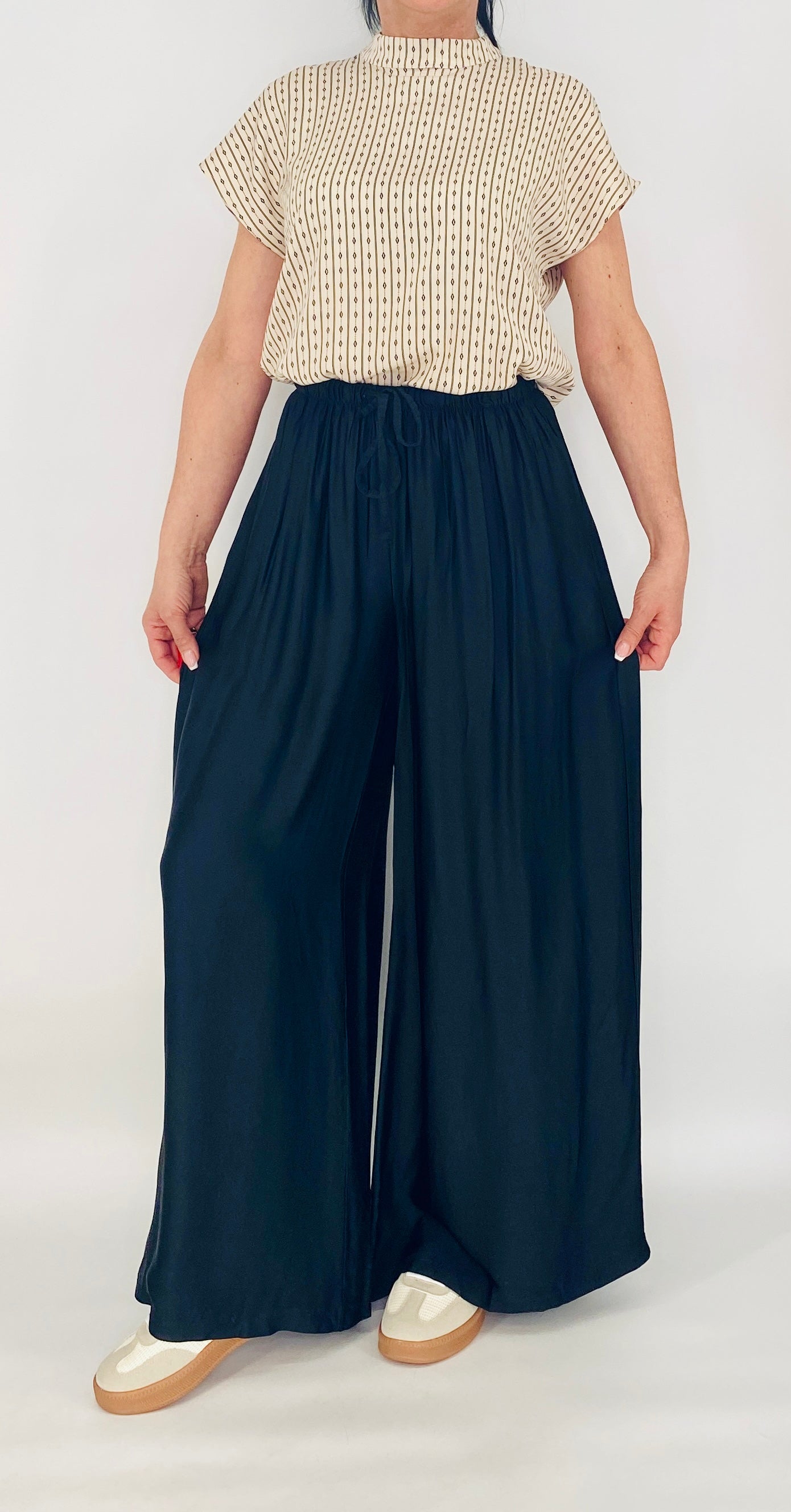 Sommer Hose Viscose/Seide, schwarz