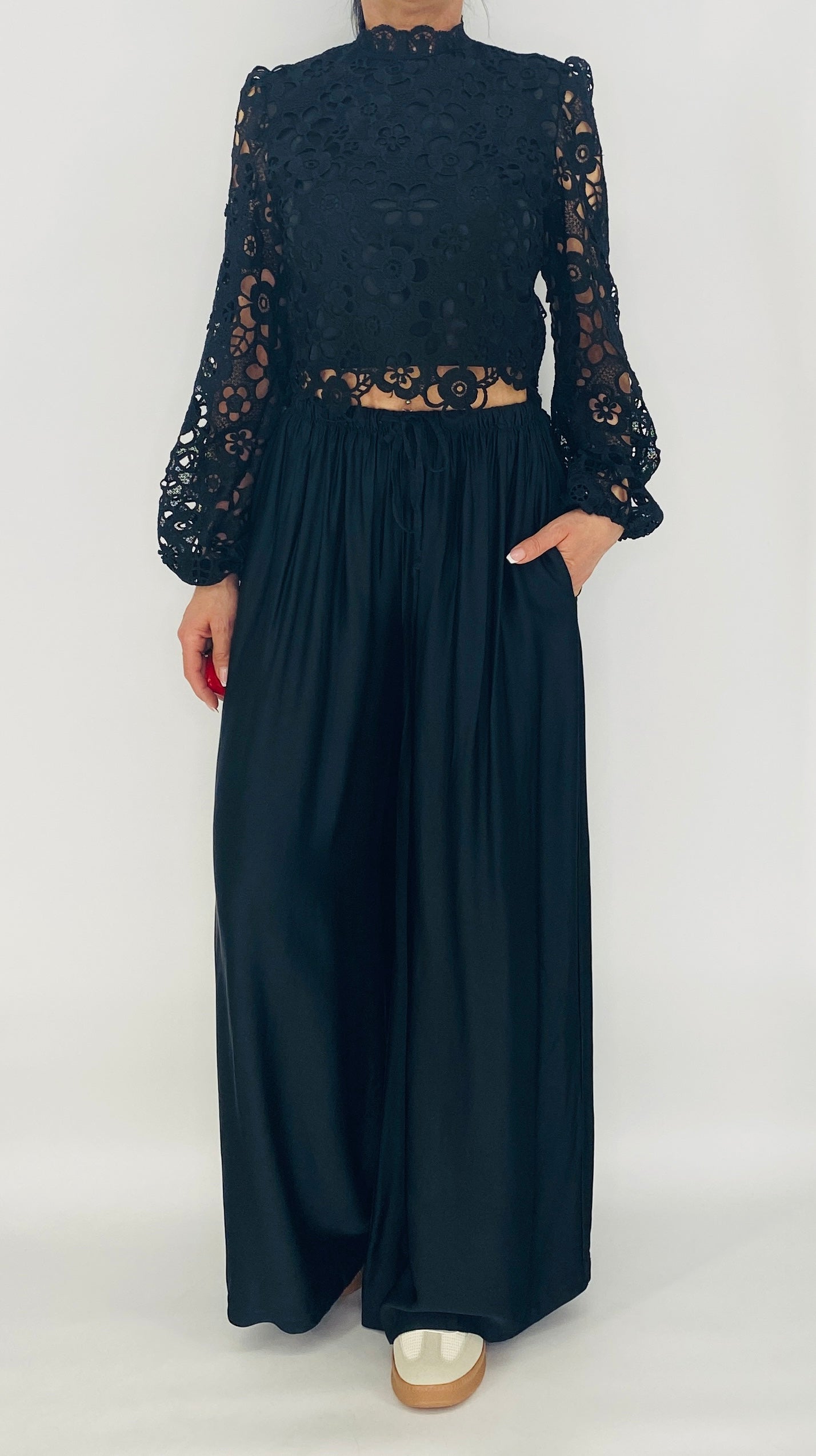 Sommer Hose Viscose/Seide, schwarz