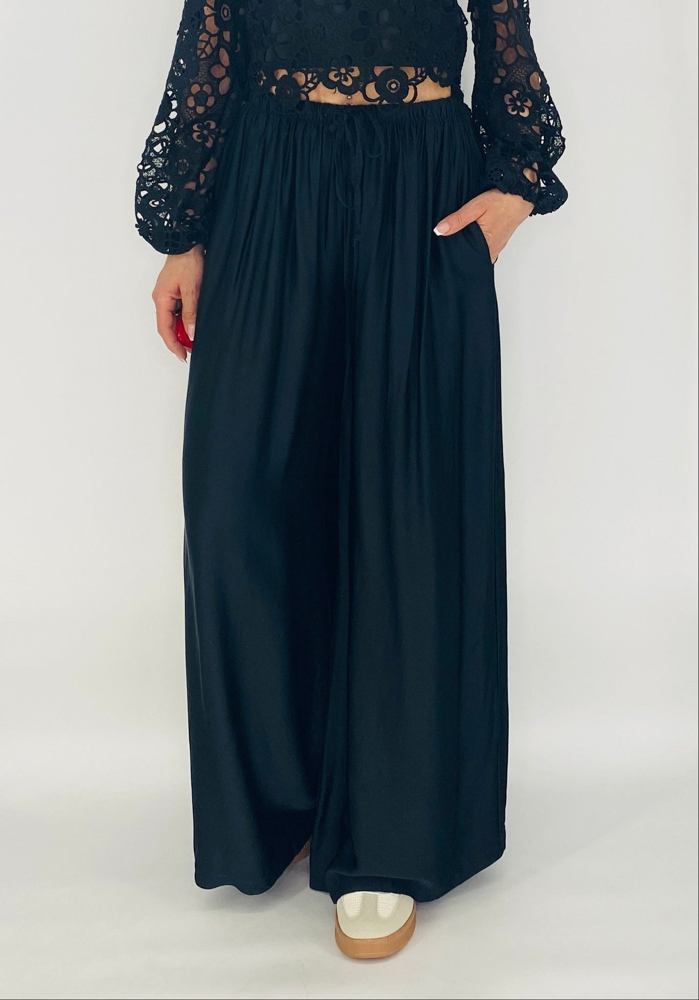 Sommer Hose Viscose/Seide, schwarz