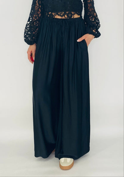 Sommer Hose Viscose/Seide, schwarz