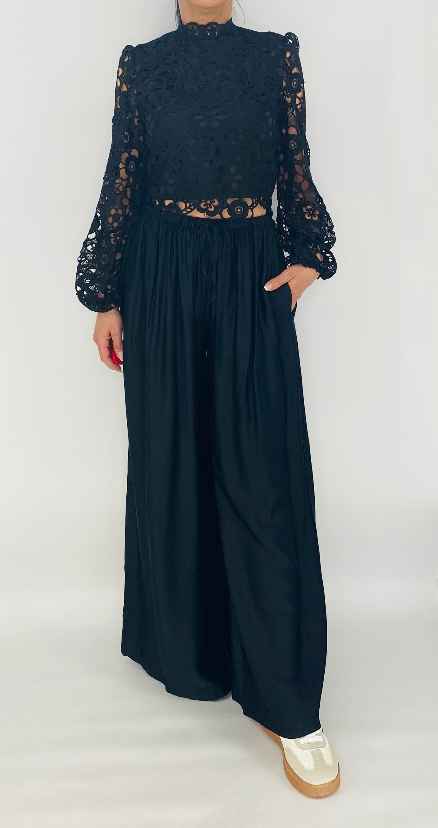 Sommer Hose Viscose/Seide, schwarz